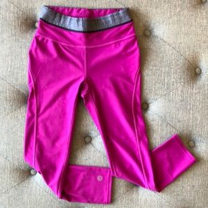Athleta 3/4 length leggings - bright fuchsia color